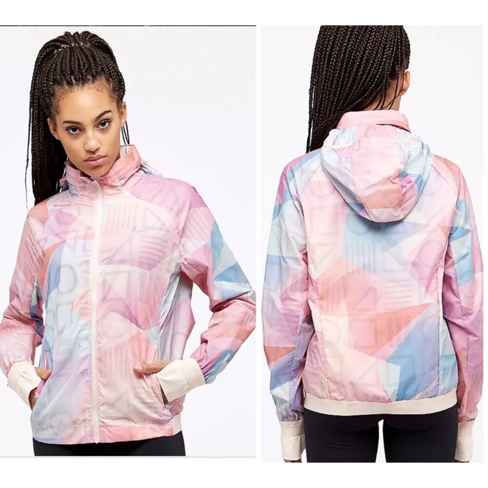 Nike Pink Reflective Lightweight Hooded Jacket
